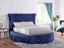 SANSOM E.King & Queen Bed, Black, Blue, & Grey