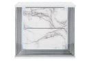YLIME WHITE MARBLE NIGHTSTAND WITH LED