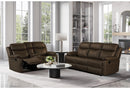 U6026 DARK BROWN 5 RECLINING SOFA/RECLINING CONSOLE LOVESEAT