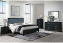 REID BLACK FULL BED GROUP WITH LED