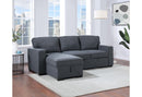 U0203 CHARCOAL PULL OUT SOFA BED