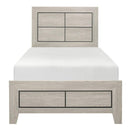 Quinby Twin Panel Bed in Light Brown 1525T-1