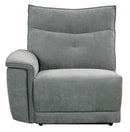Tesoro Left Side Reclining Chair in Dark Gray 9509DG-LR