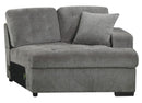 Logansport Right Side Cuddler with 1 Pillow in Gray 9401GRY-RU