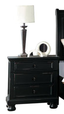 Laurelin 3 Drawer Nightstand in Black 1714BK-4