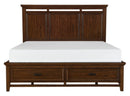 Frazier Queen Upholstered Storage Platform Bed in Dark Cherry 1649-1*