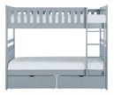Orion Twin/Twin Bunk Bed with Storage Boxes in Gray B2063-1*T