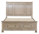 Bethel Queen Sleigh Platform Bed with Footboard Storage in Gray 2259GY-1*