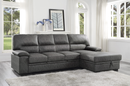 Michigan Sectional with Pull Out Bed and Right Chaise in Dark Gray 9407DG*2RC3L