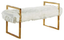 Chloe White Faux Fur Bench