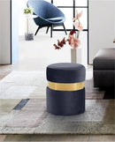 Hailey Grey Velvet Ottoman/Stool