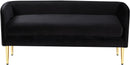 Audrey Black Velvet Bench