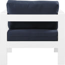 Nizuc Navy Waterproof Fabric Outdoor Patio Aluminum Arm Chair