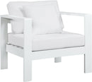 Nizuc White Waterproof Fabric Outdoor Patio Aluminum Arm Chair