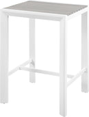 Nizuc Grey manufactured wood Outdoor Patio Aluminum Square Bar Table