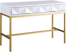 Pandora White Laquer with Gold Console Table