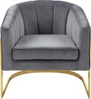 Carter Grey Velvet Accent Chair