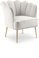 Jester Cream Velvet Accent Chair