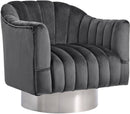 Farrah Grey Velvet Accent Chair