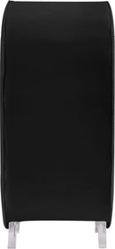 Crescent Black Velvet Accent Chair