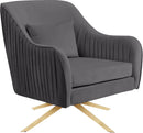 Paloma Grey Velvet Accent Chair