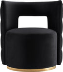 Theo Black Velvet Accent Chair