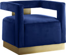 Armani Navy Velvet Accent Chair