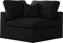 Serene Black Linen Fabric Deluxe Cloud Corner Chair