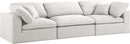 Serene Cream Linen Fabric Deluxe Cloud Modular Sofa