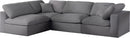 Serene Grey Linen Fabric Deluxe Cloud Modular Sectional
