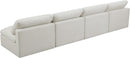 Plush Cream Velvet Standard Cloud Modular Sofa
