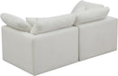 Plush Cream Velvet Standard Cloud Modular Sofa