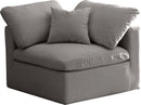 Plush Grey Velvet Standard Cloud Modular Corner Chair