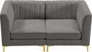 Alina Grey Velvet Modular Sofa