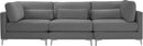 Julia Grey Velvet Modular Sofa (3 Boxes)