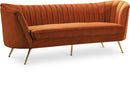 Margo Cognac Velvet Sofa