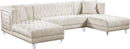 Moda Cream Velvet 3pc. Sectional