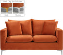 Naomi Cognac Velvet Loveseat