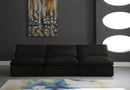 Cozy Black Velvet Cloud Modular Armless Sofa