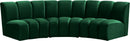 Infinity Green Velvet 3pc. Modular Sectional