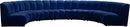 Infinity Navy Velvet 7pc. Modular Sectional