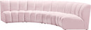 Infinity Pink Velvet 4pc. Modular Sectional