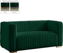 Ravish Green Velvet Loveseat