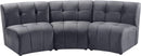 Limitless Grey Velvet 3pc. Modular Sectional
