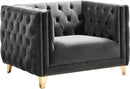 Michelle Grey Velvet Chair