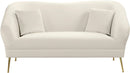 Hermosa Cream Velvet Loveseat