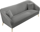 Hermosa Grey Velvet Sofa