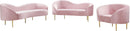 Ritz Pink Velvet Loveseat