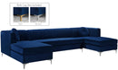 Graham Navy Velvet 3pc. Sectional