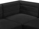 Quincy Black Velvet Modular Sectional